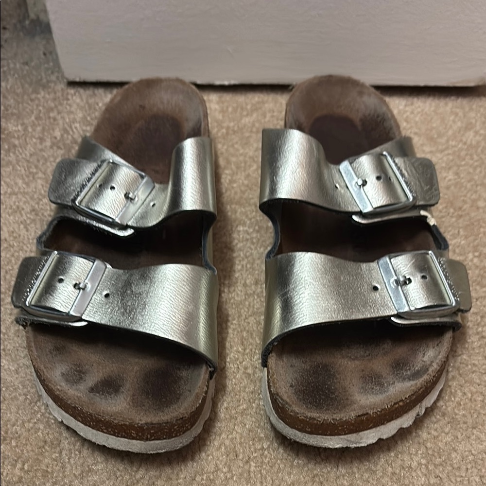 Kids Silver Buckle Sandals
